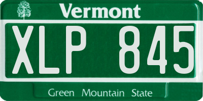 VT license plate XLP845
