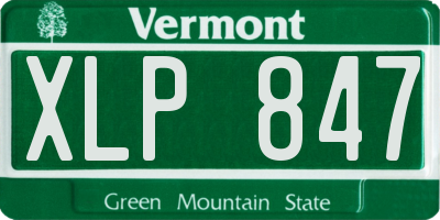 VT license plate XLP847