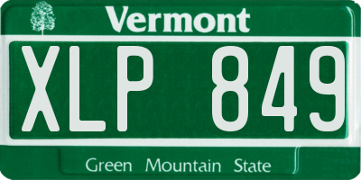 VT license plate XLP849