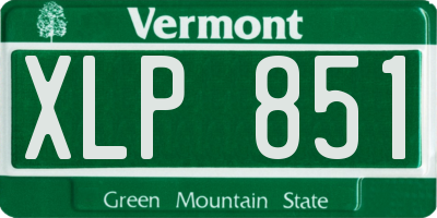 VT license plate XLP851