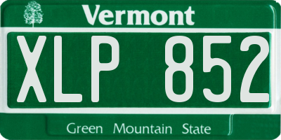 VT license plate XLP852