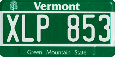 VT license plate XLP853
