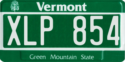 VT license plate XLP854