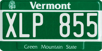 VT license plate XLP855
