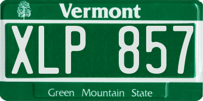 VT license plate XLP857