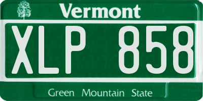 VT license plate XLP858