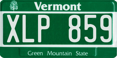 VT license plate XLP859
