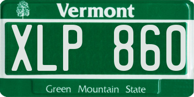 VT license plate XLP860