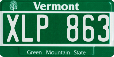 VT license plate XLP863