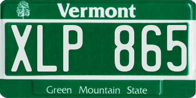 VT license plate XLP865