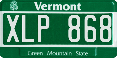 VT license plate XLP868