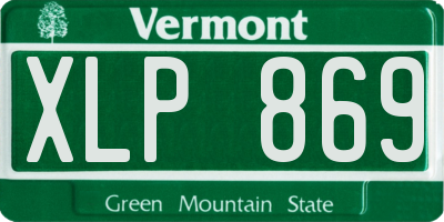 VT license plate XLP869