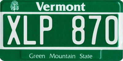 VT license plate XLP870