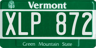VT license plate XLP872