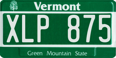 VT license plate XLP875