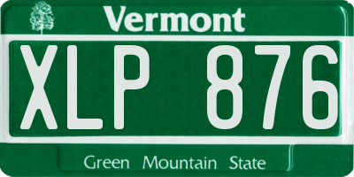 VT license plate XLP876