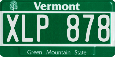 VT license plate XLP878