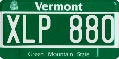 VT license plate XLP880