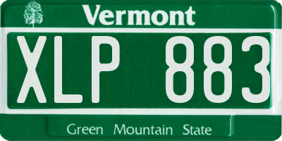 VT license plate XLP883