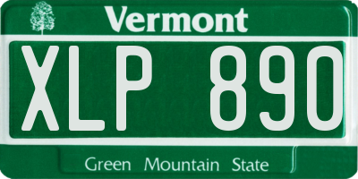 VT license plate XLP890