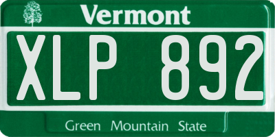 VT license plate XLP892