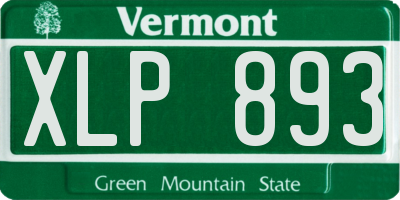 VT license plate XLP893