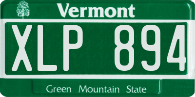 VT license plate XLP894