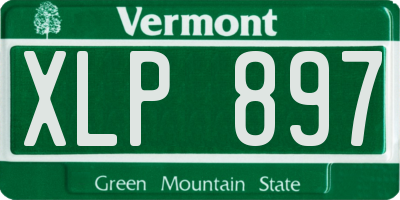 VT license plate XLP897