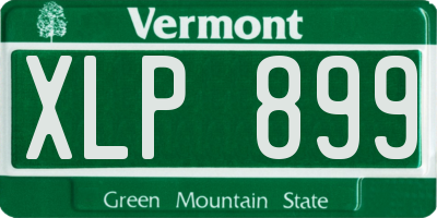 VT license plate XLP899