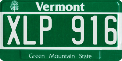 VT license plate XLP916