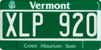 VT license plate XLP920
