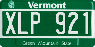 VT license plate XLP921