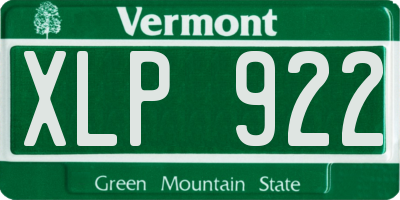 VT license plate XLP922