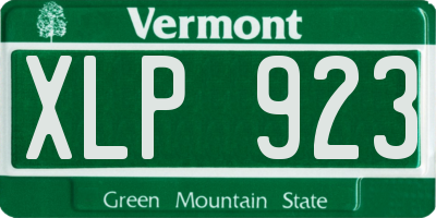 VT license plate XLP923