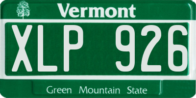 VT license plate XLP926
