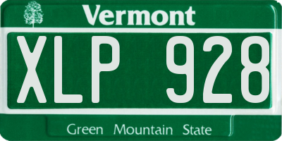 VT license plate XLP928