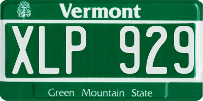 VT license plate XLP929