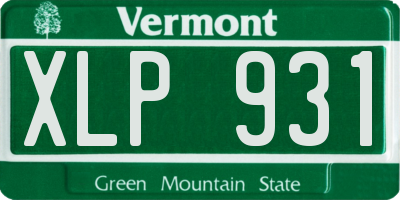 VT license plate XLP931