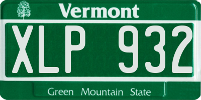 VT license plate XLP932