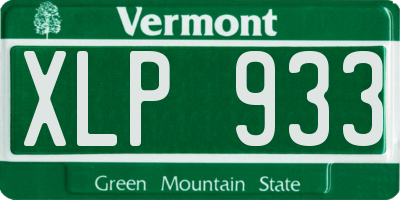VT license plate XLP933