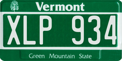 VT license plate XLP934