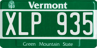 VT license plate XLP935