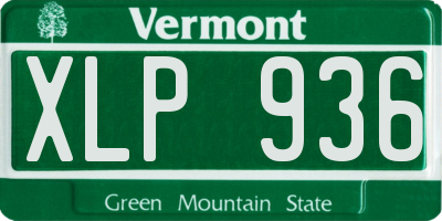 VT license plate XLP936