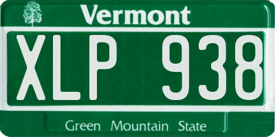 VT license plate XLP938