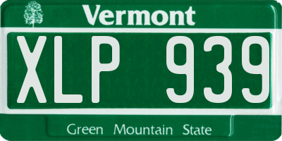 VT license plate XLP939