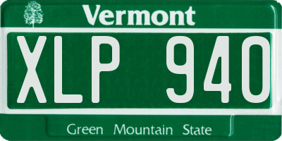 VT license plate XLP940