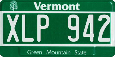 VT license plate XLP942