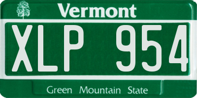 VT license plate XLP954