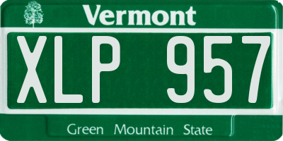 VT license plate XLP957