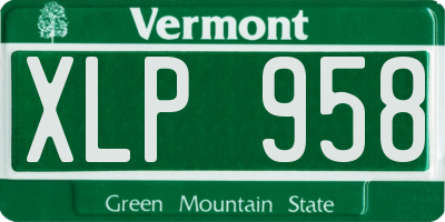 VT license plate XLP958